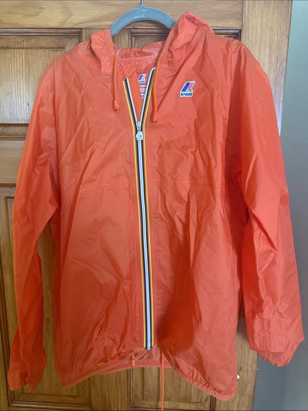 K-Way Orange Lightweight Packable Rain Jacket